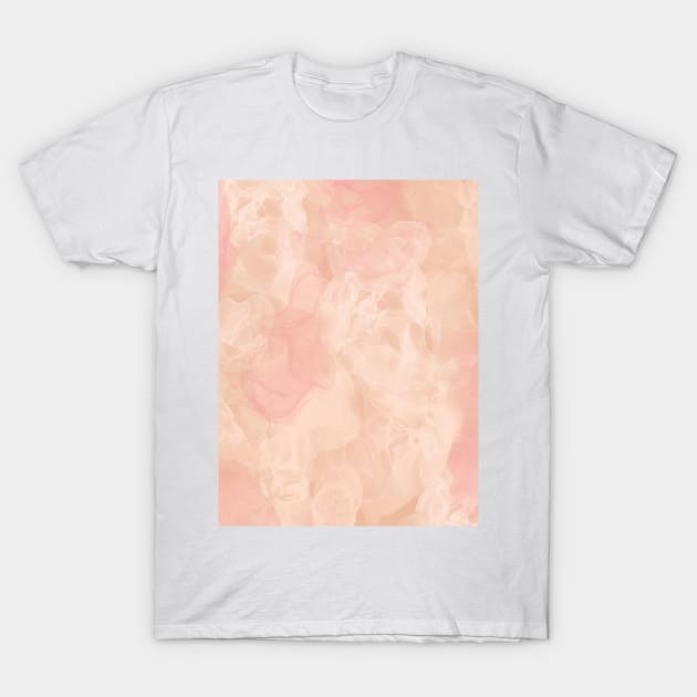 Blush Peach Smoke Abstract T-Shirt by AmyBrinkman